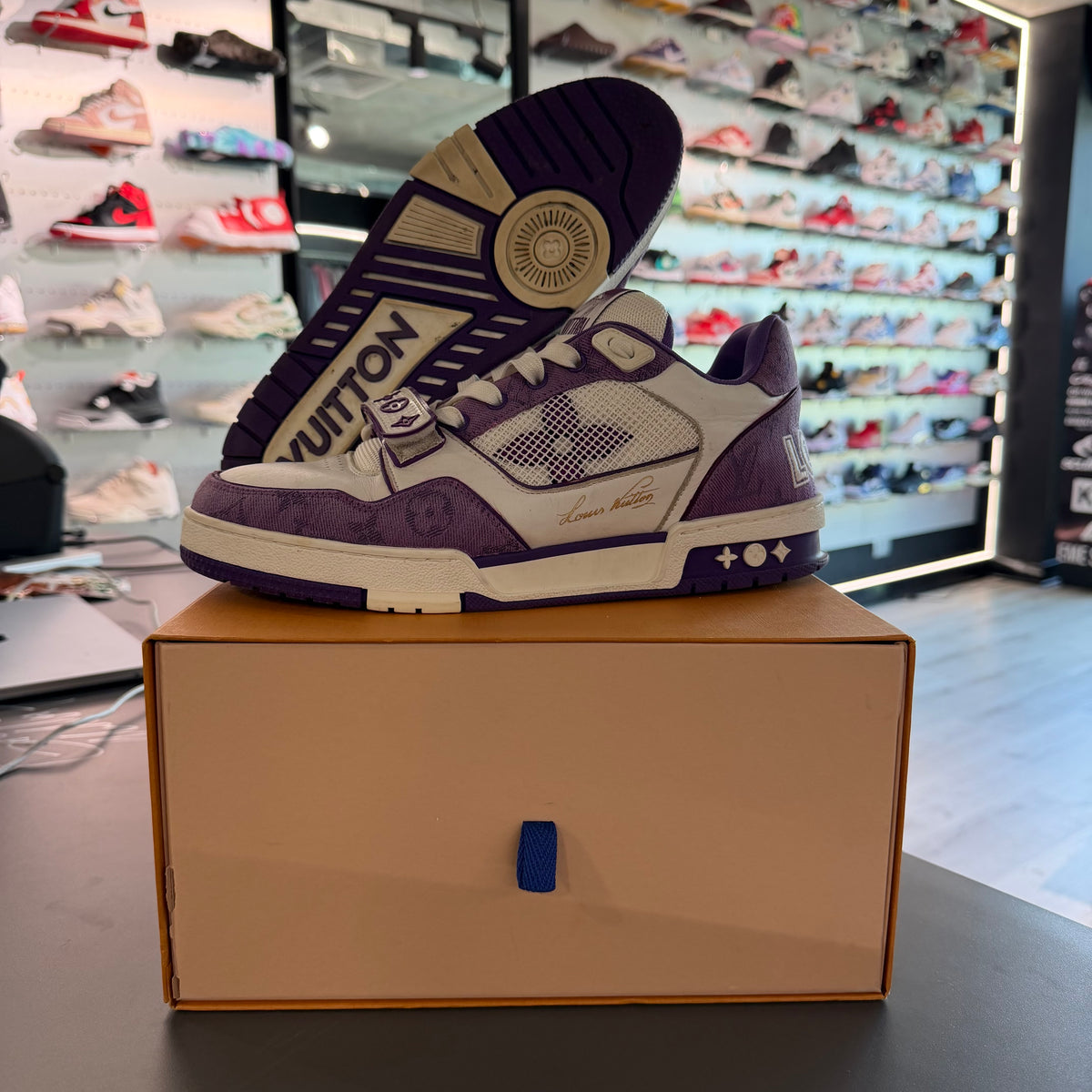 Louis Vuitton LV Trainer Monogram Strap White Purple (USADA)