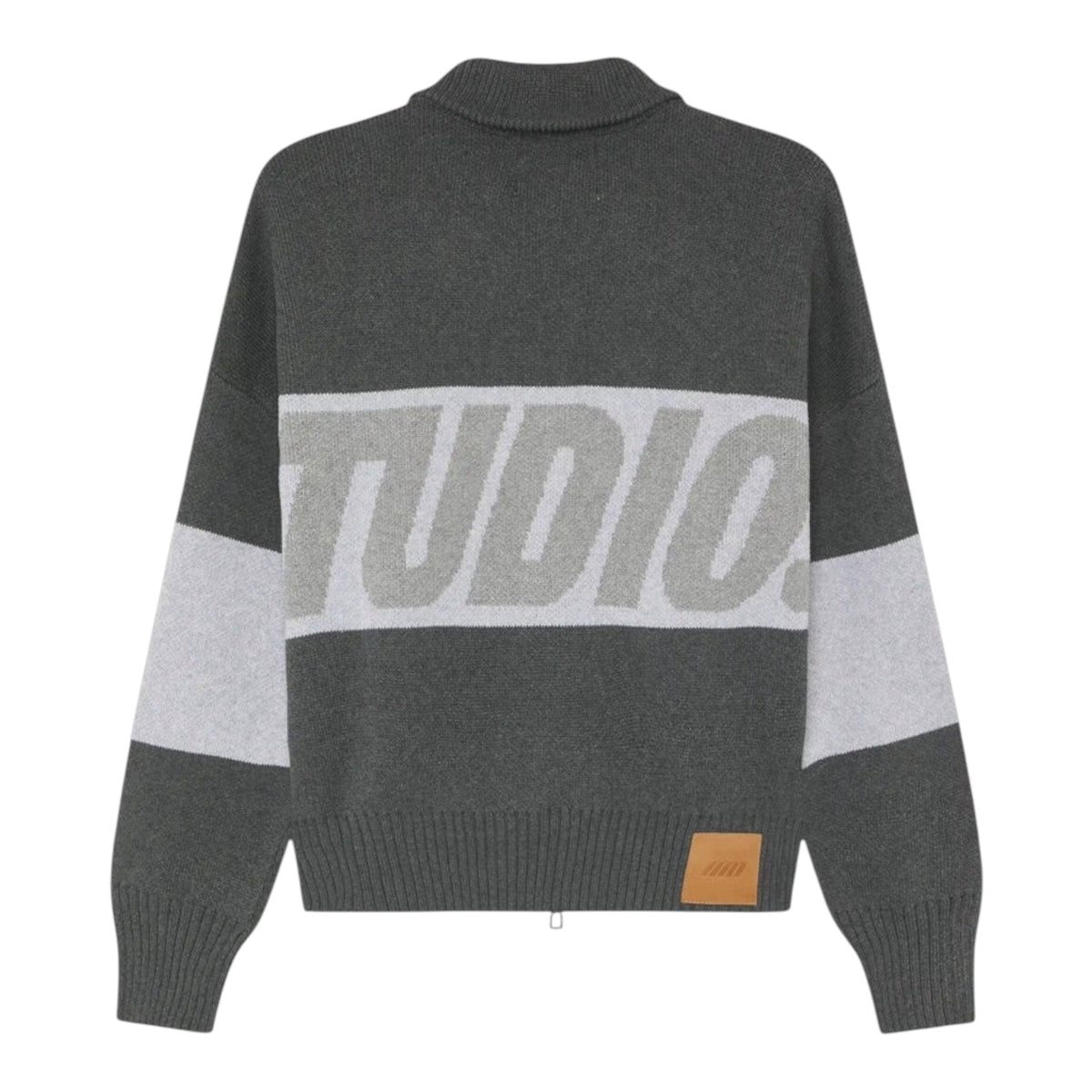 Eme Studios Thrill Grandpa Grey Zipper Knit — 4