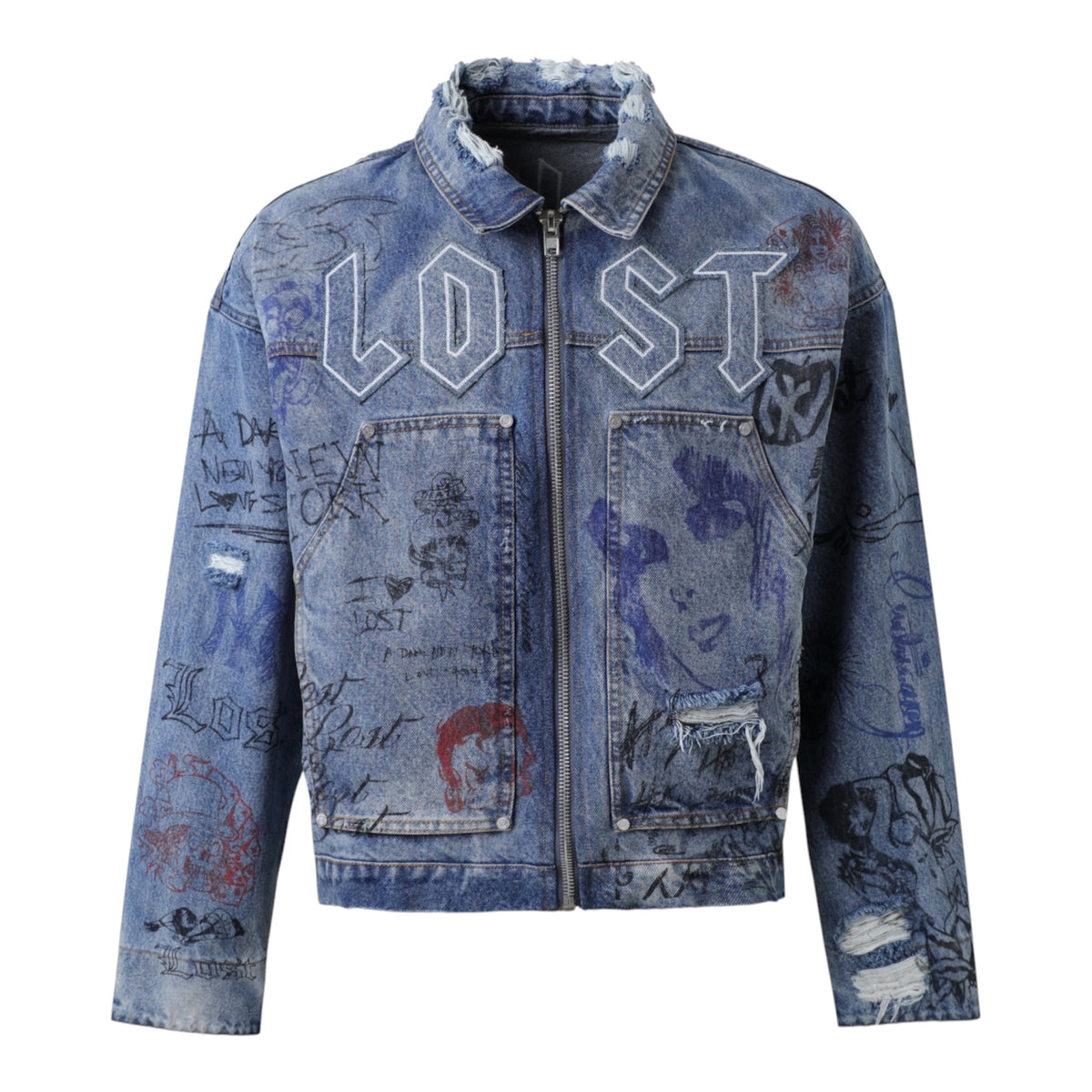 Denim Jacket Lost Intricacy Empire Scribble