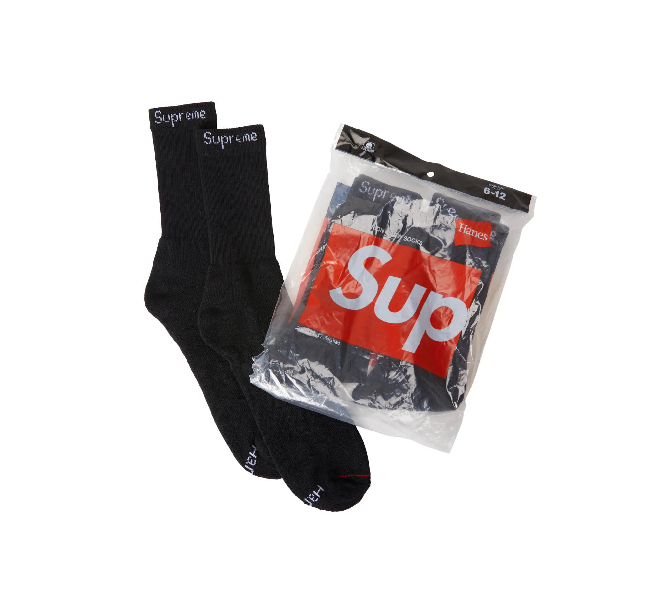 Supreme Hanes Socks Black