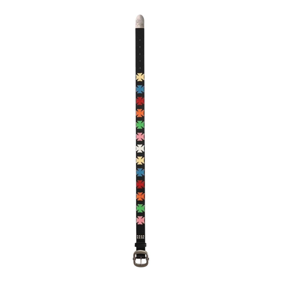 Belt Black & Multi Color Iron Crest Patch