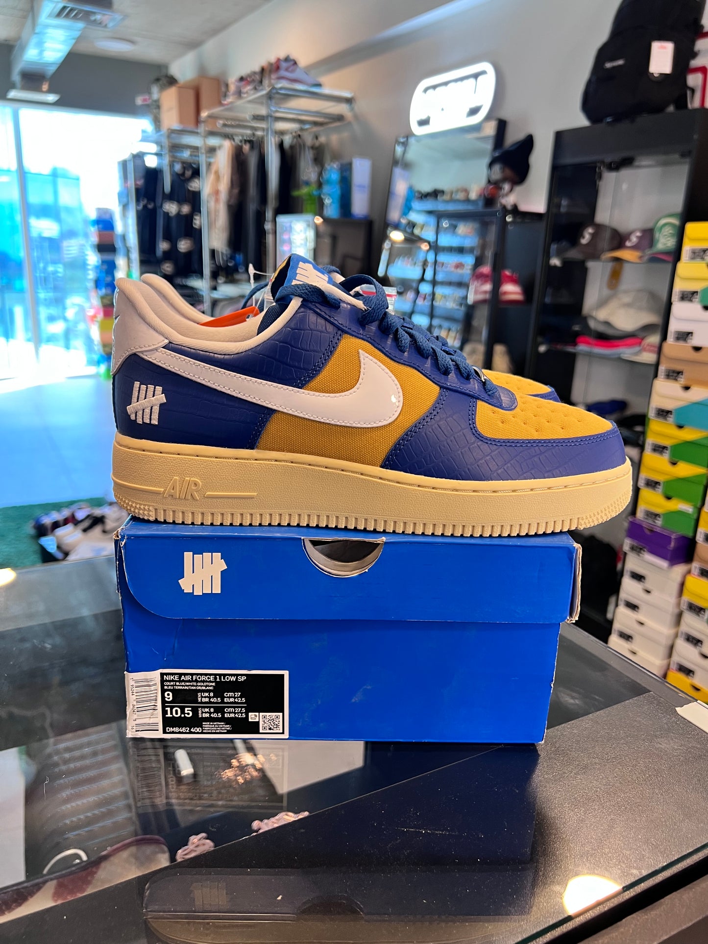 Nike Air Force 1 Low SP Undefeated 5 On It Blue Yellow Croc