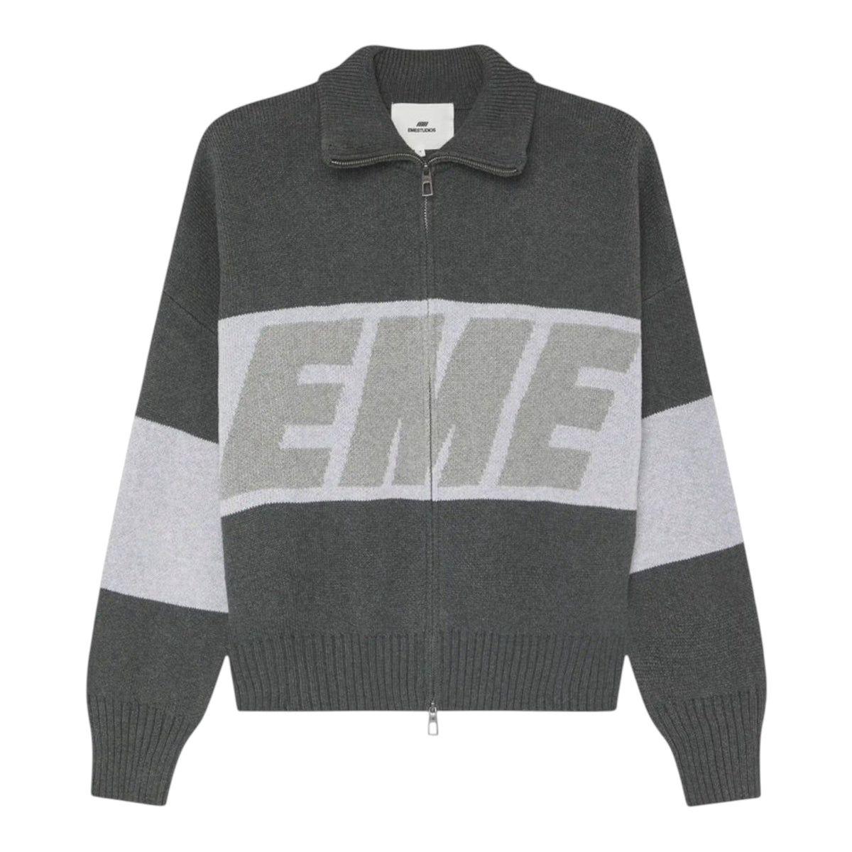 Eme Studios Thrill Grandpa Grey Zipper Knit