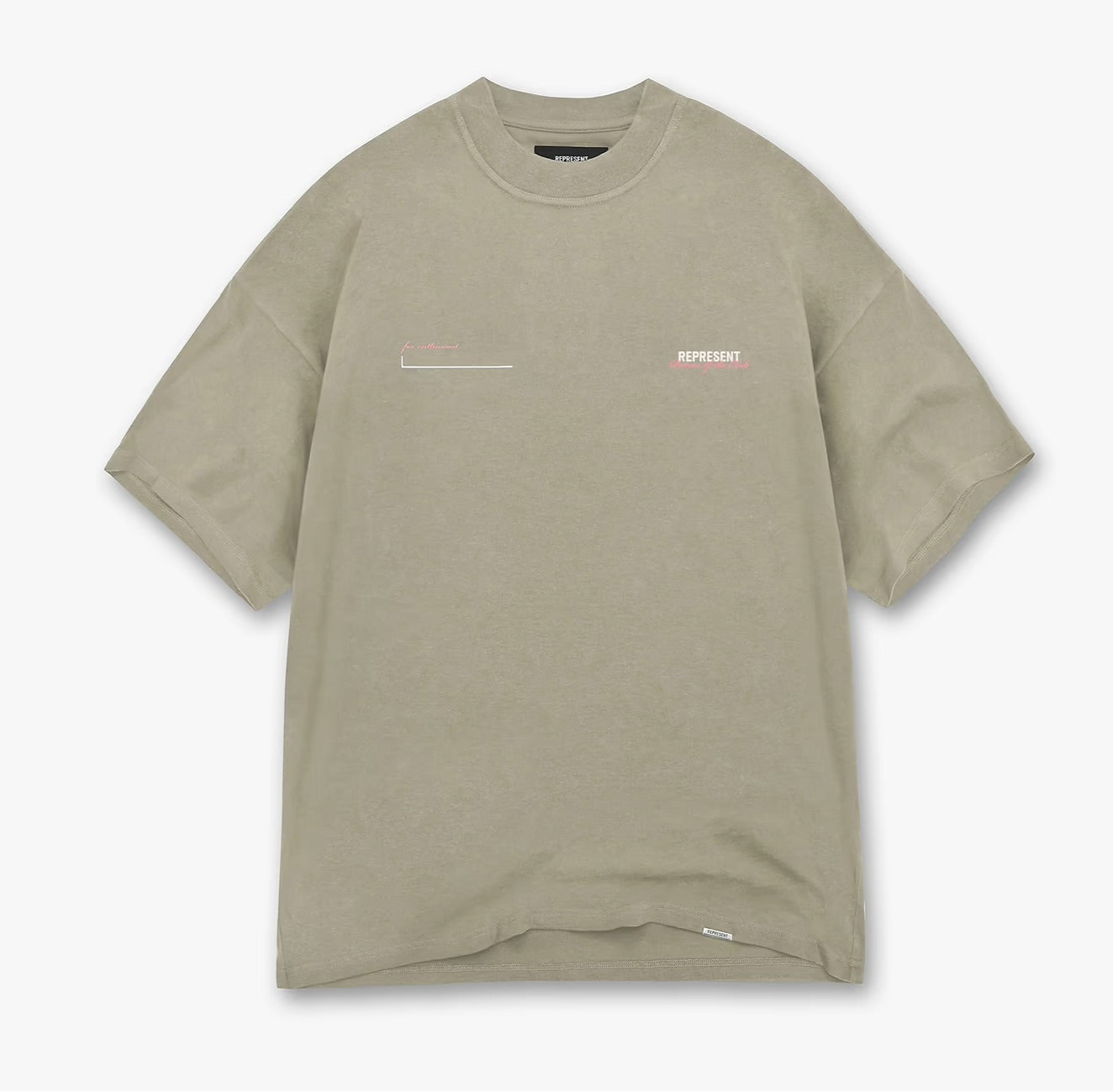 Represent Patron Of The Club T-Shirt Khaki Pink