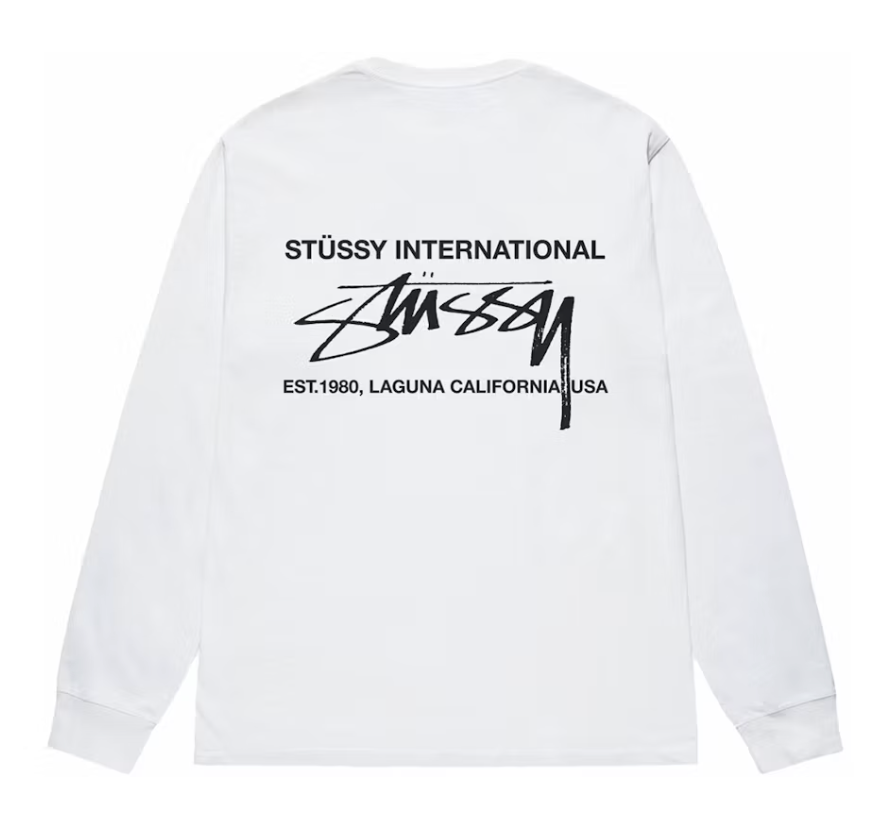 Stussy Smooth International L/S Tee White