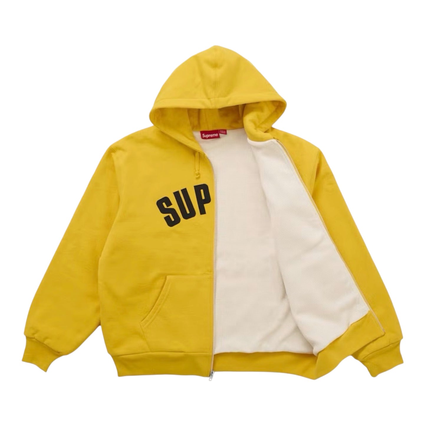 Supreme Arc Thermal Lined Zip Up Hooded Sweatshirt Yellow