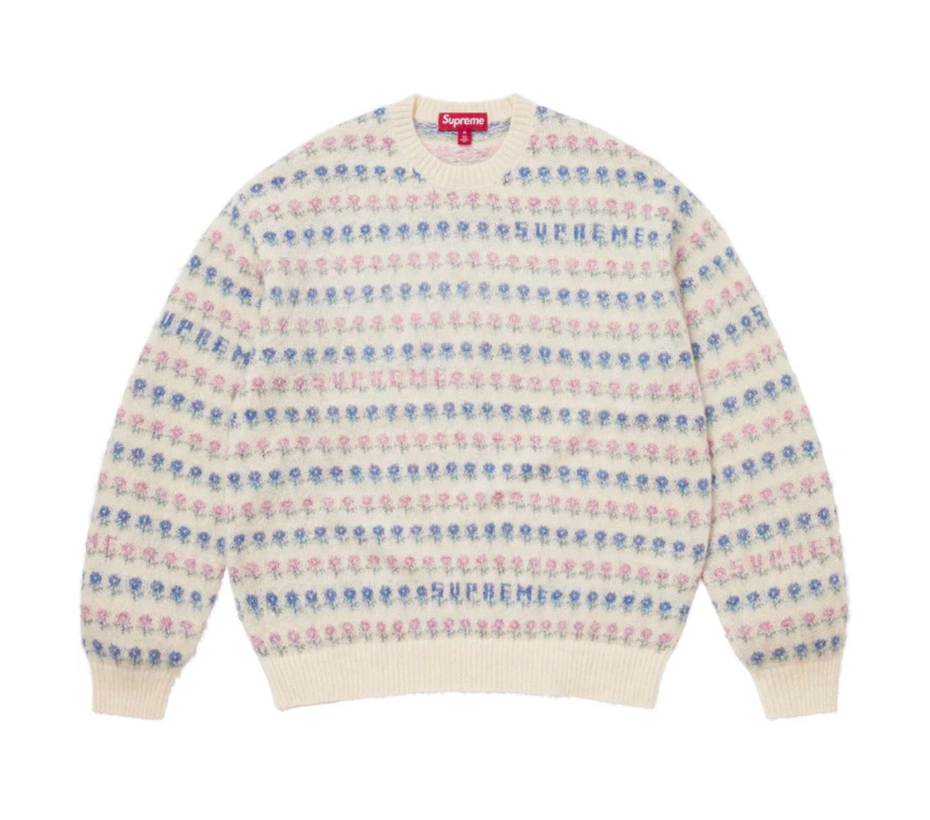 Supreme Flowers Metallic Sweater Ivory