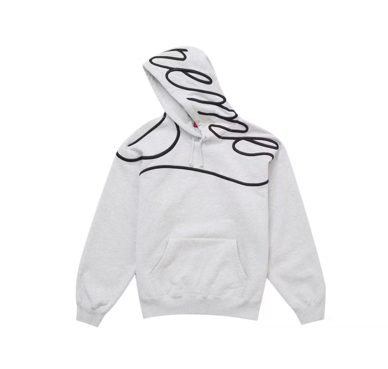 Supreme Shoulder Script Hooded Sweatshirt Heather Grey