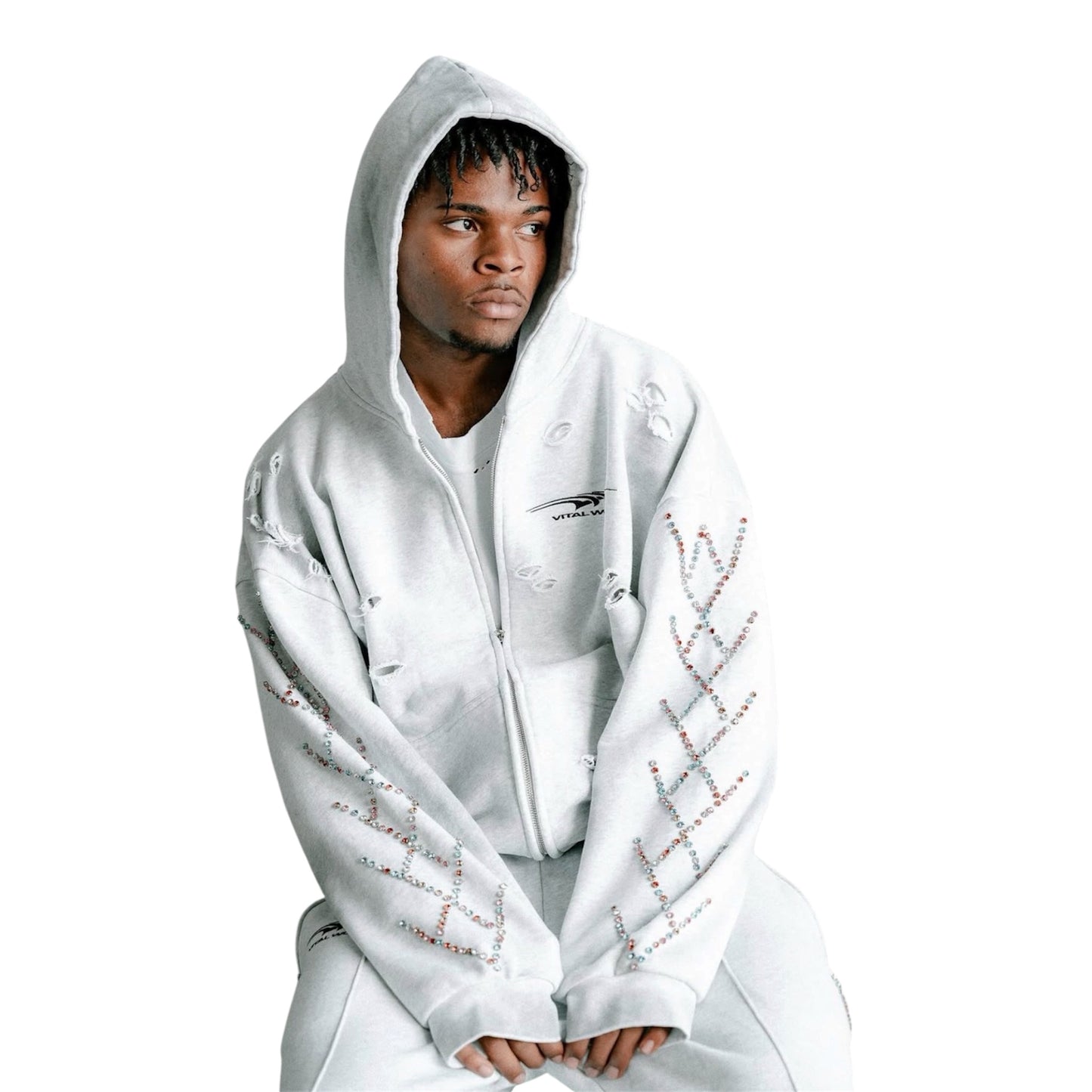 Hoodie Zip Up Vital Gray Clawstone