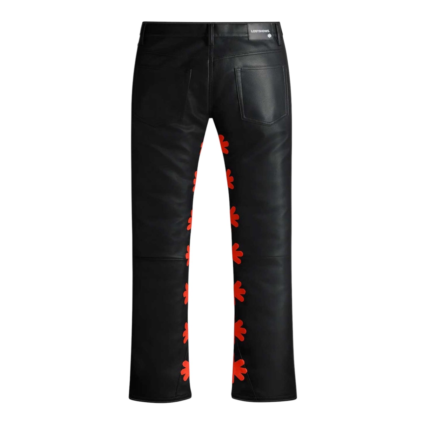 Leather Pant Lost Shdws Black/Red