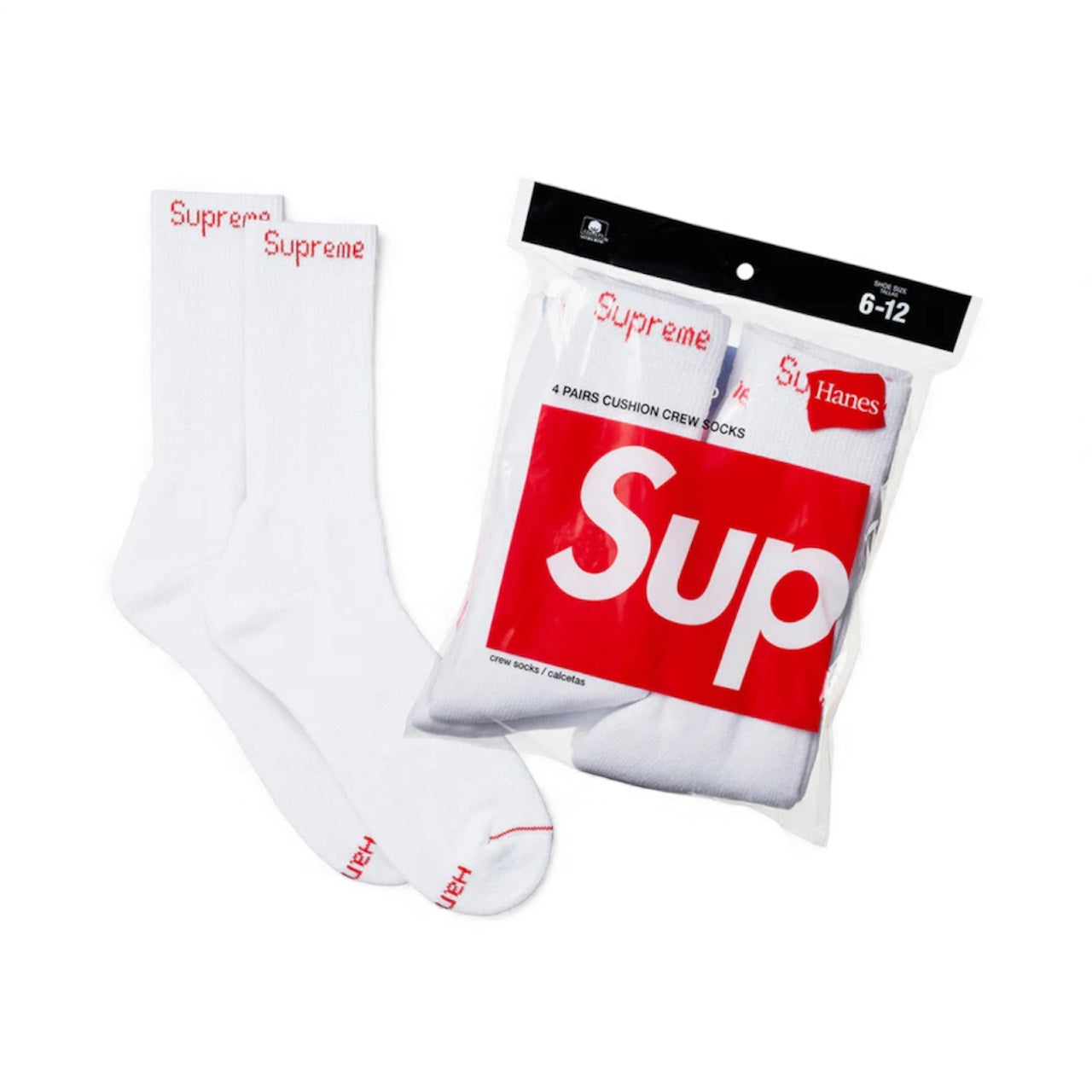 Supreme Hanes Socks White (PAR)