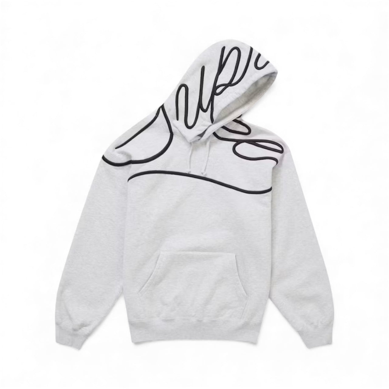 Supreme Shoulder Script Hooded Sweatshirt Heather Grey