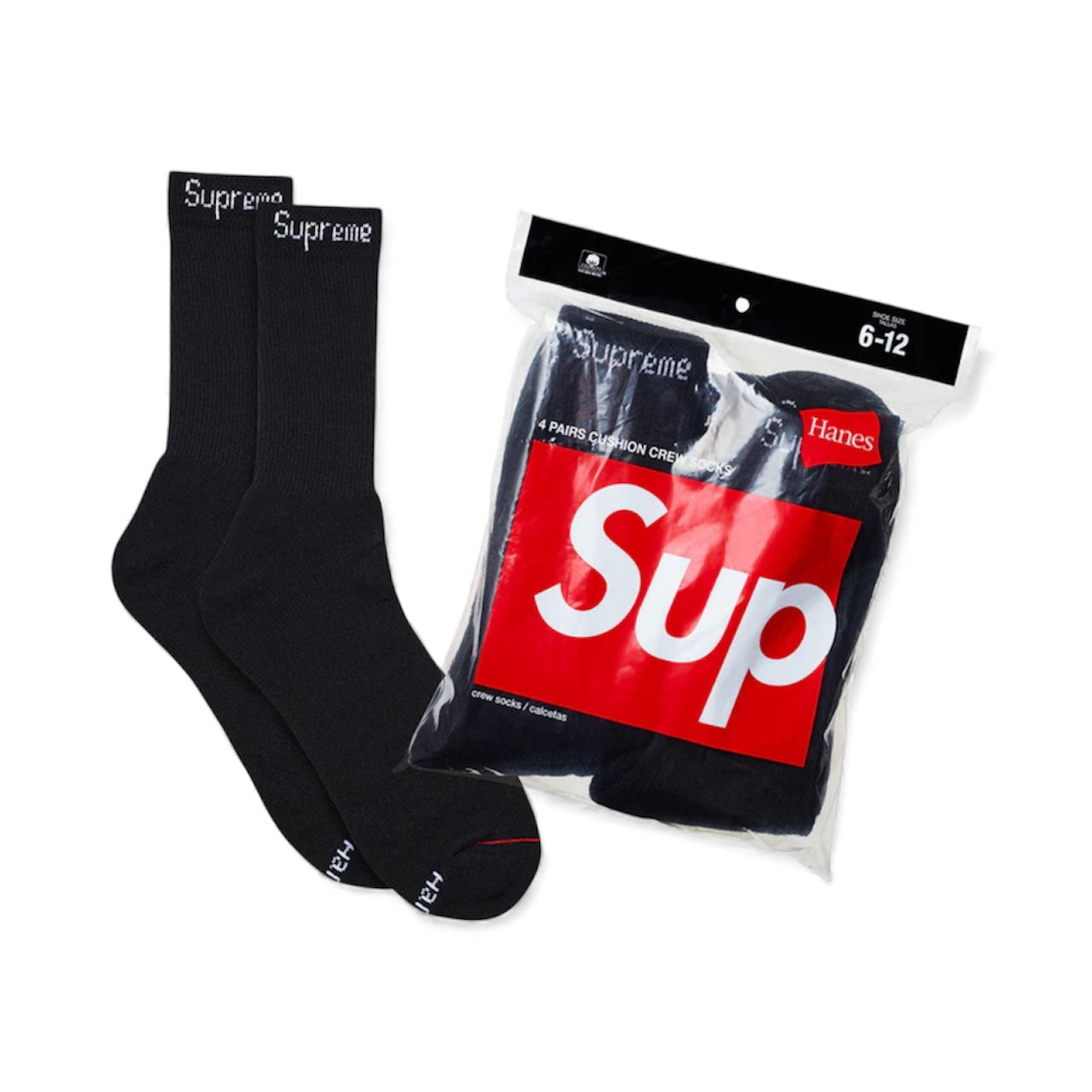 Supreme Hanes Socks Black (PAR)