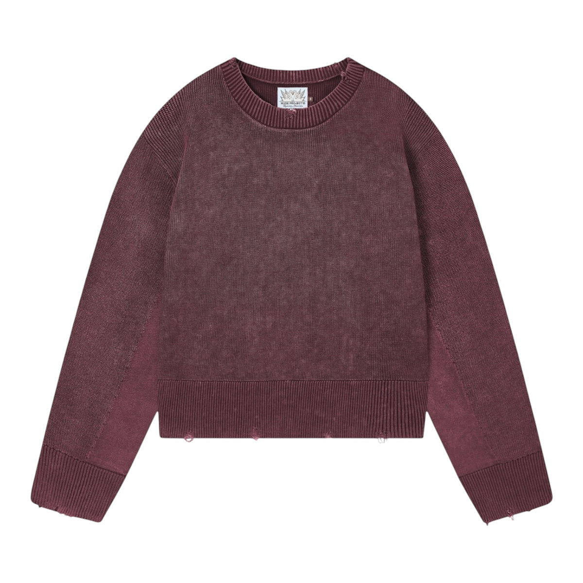 Nude Project Perfect Cropped Knit Sweater Burgundy — 2