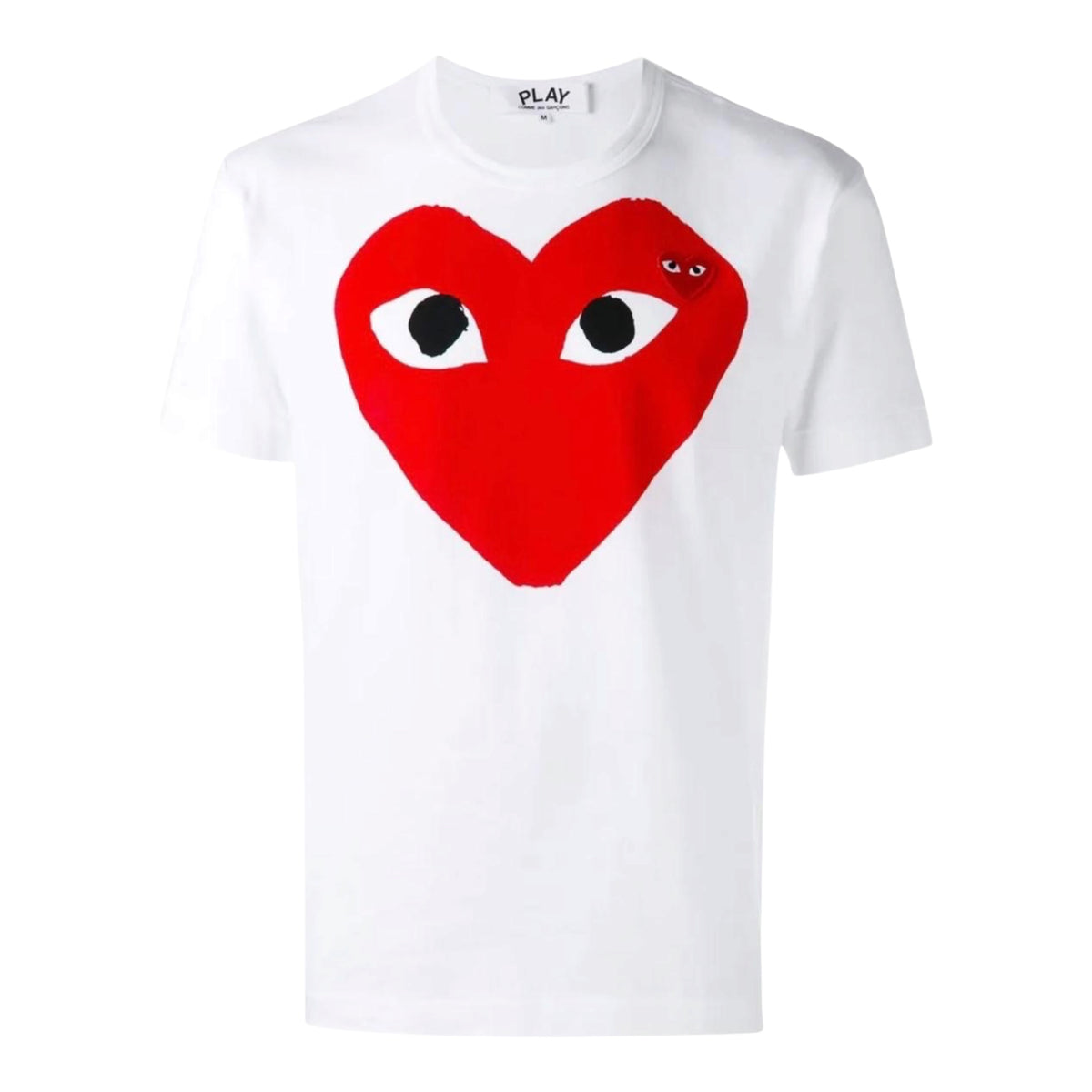 Comme Des Garçons Play Red Heart Oversize T-Shirt White