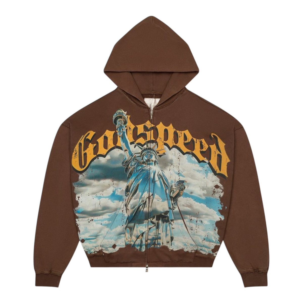 Hoodie Zip Up Godspeed Chrome Liberty Brown