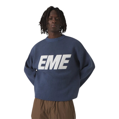 Eme Studios Flux Navy Knit Sweater