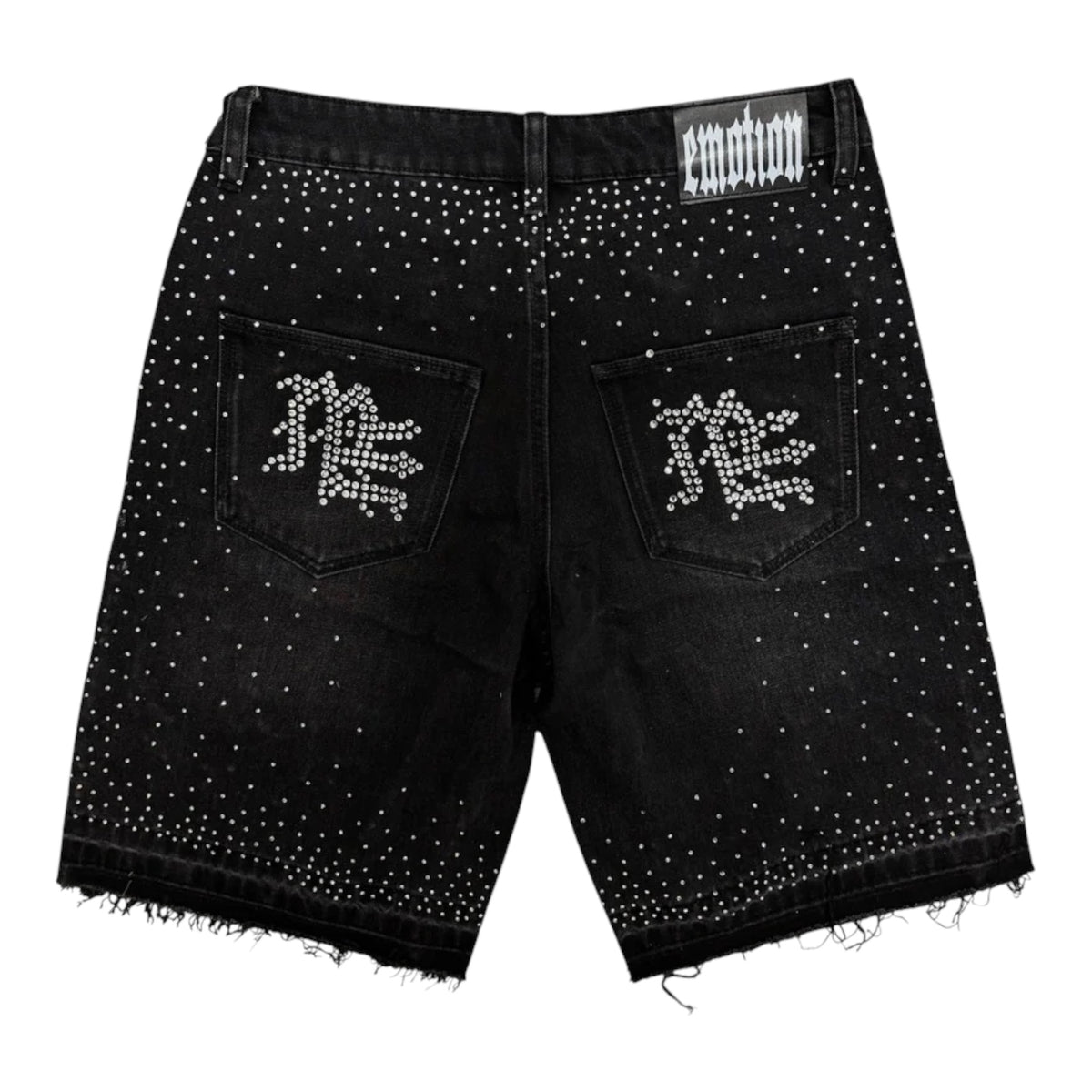 Short Denim Mixed Emotion Black ME Rhinestone — 2