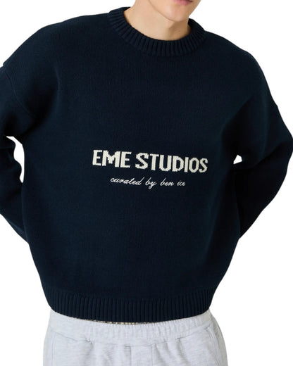 Eme Studios Master Navy Knit Sweater
