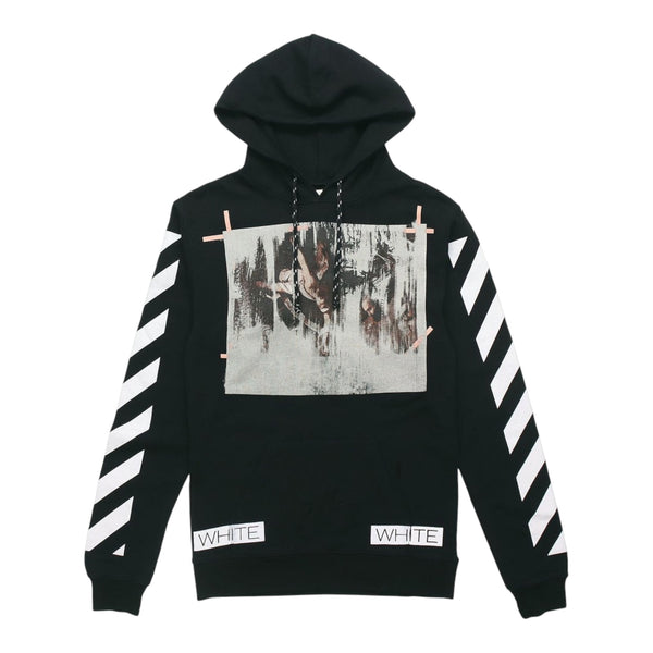 Off-White Hoodie Melting Oil Painting Religious Striped Black