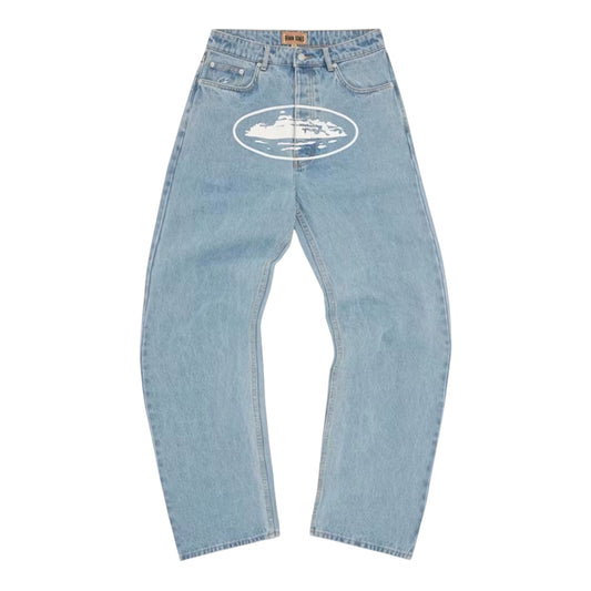 Jeans Baggy Corteiz Alcatraz Washed Blue