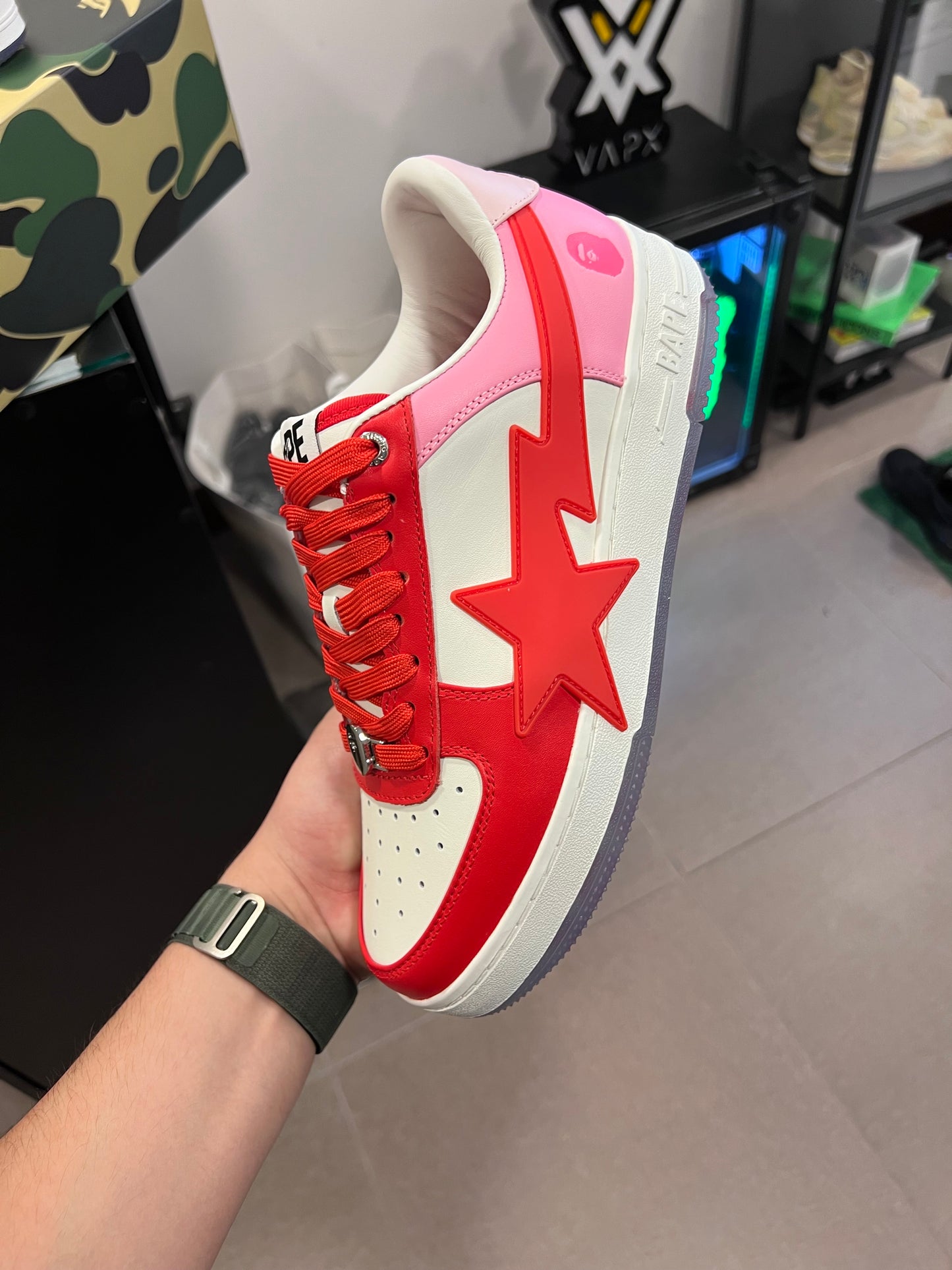 A Bathing Ape Bape Sta OS White Pink Red
