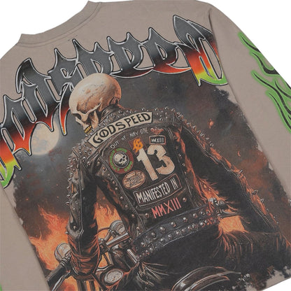 T-Shirt Godspeed Biker Nation Stone Grey