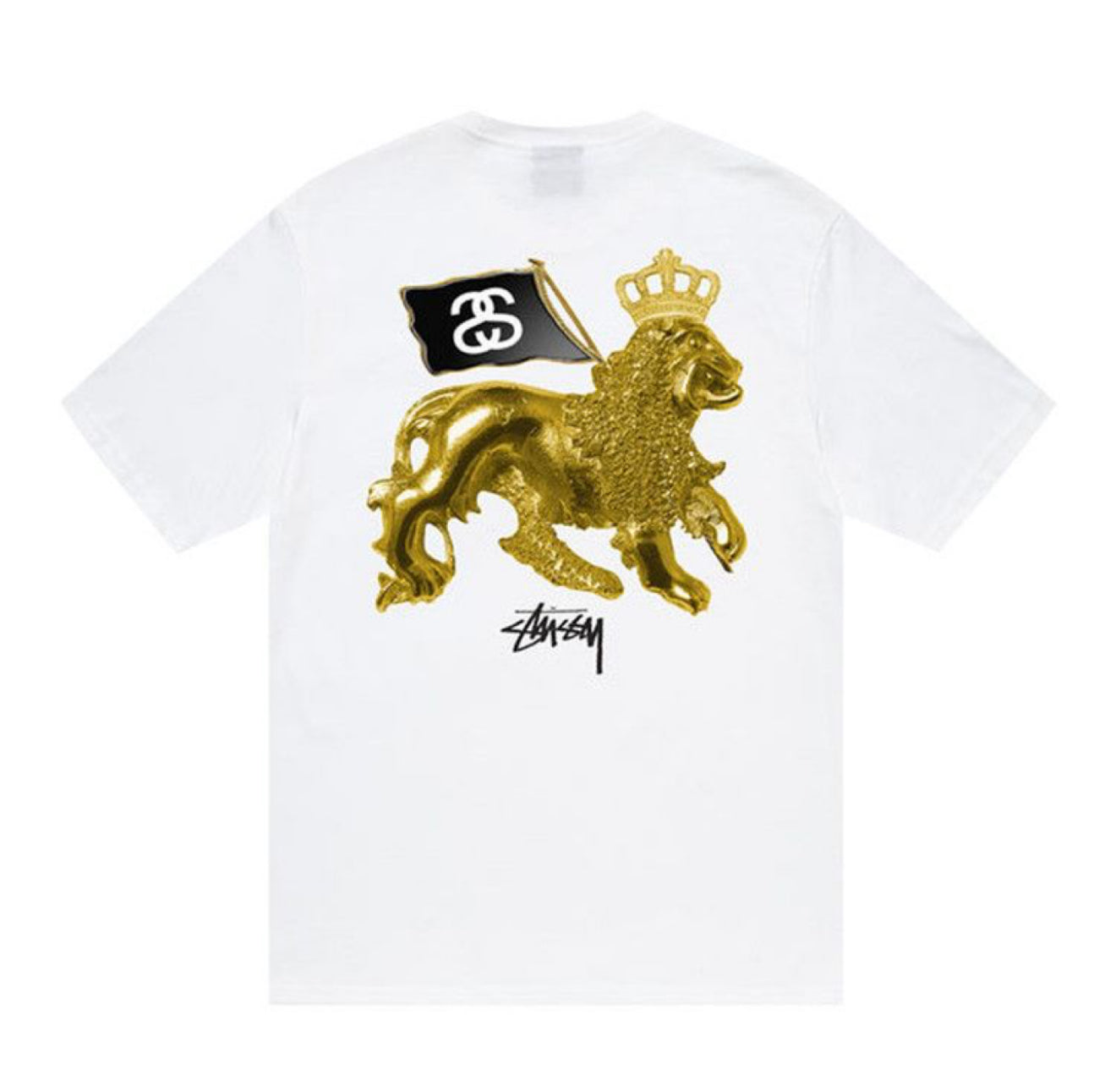 Stussy Gold Lion Tee White