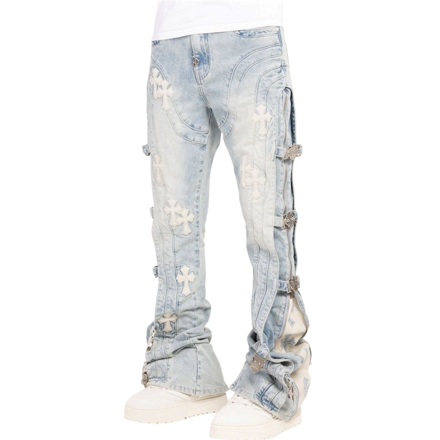 Denim GP Aqua Blue Cross Buckle