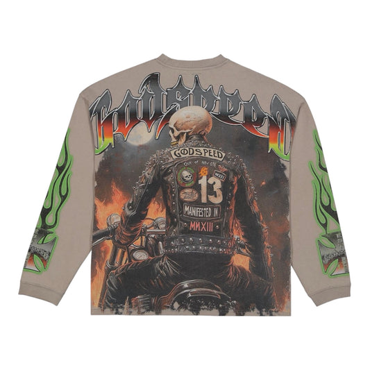 T-Shirt Godspeed Biker Nation Stone Grey