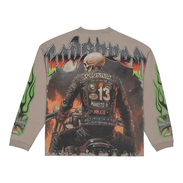 T-Shirt Godspeed Biker Nation Stone Grey