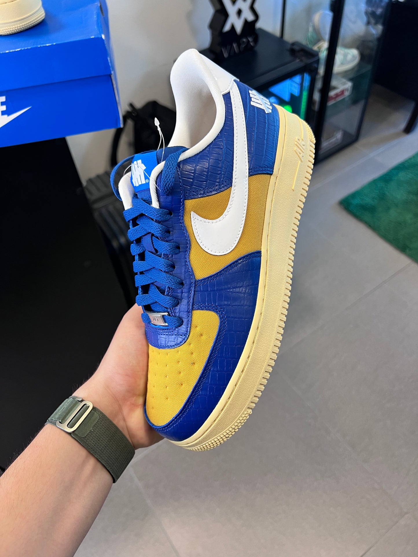 Nike Air Force 1 Low SP Undefeated 5 On It Blue Yellow Croc