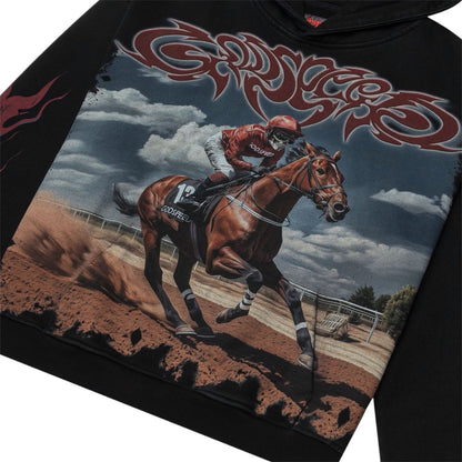 Hoodie Godspeed Thoroughbred Black Wash