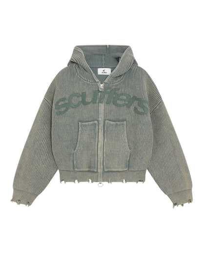 Scuffers Buzz Dusty Green Knit Zipper