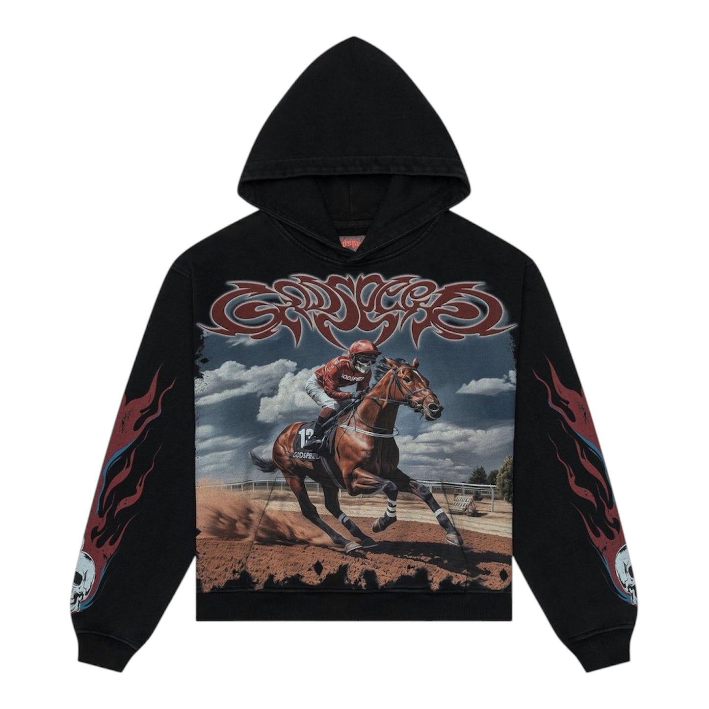 Hoodie Godspeed Thoroughbred Black Wash