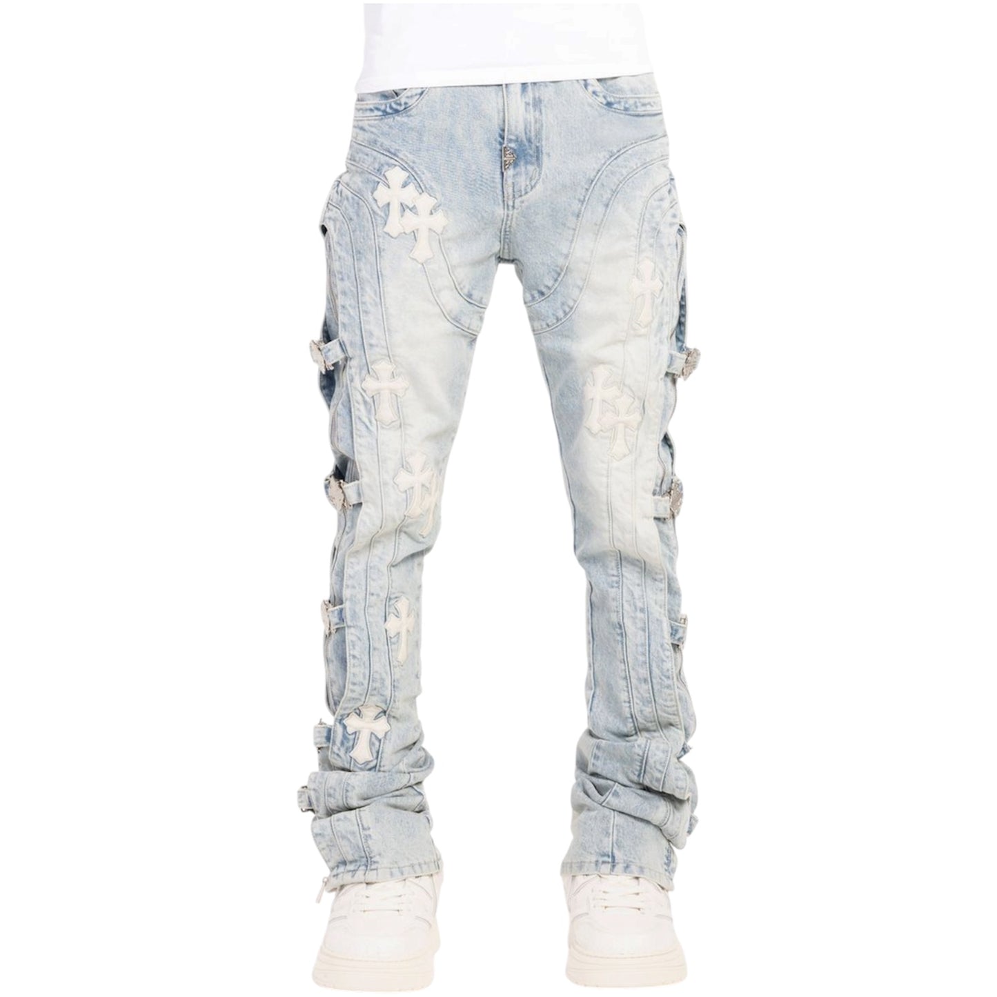 Denim GP Aqua Blue Cross Buckle