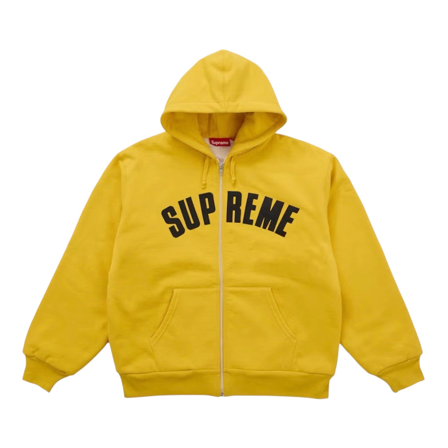 Supreme Arc Thermal Lined Zip Up Hooded Sweatshirt Yellow