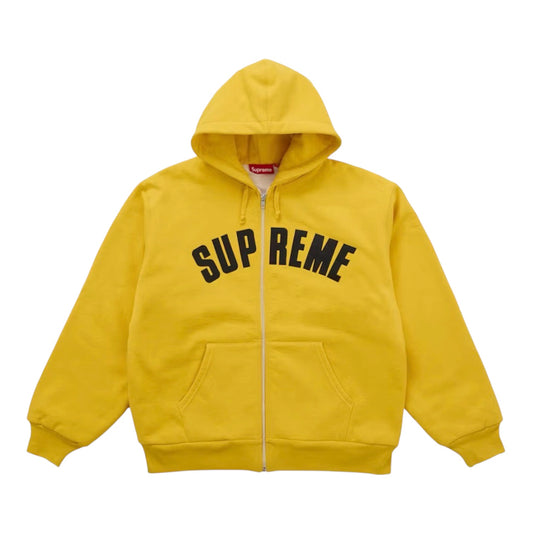 Supreme Arc Thermal Lined Zip Up Hooded Sweatshirt Yellow