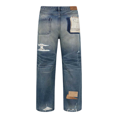Birth Of Royal Jeans Faded Patchwork