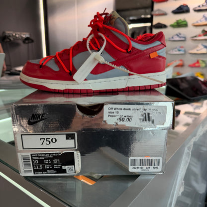 Nike Dunk Low Off-White University Red (USADA)