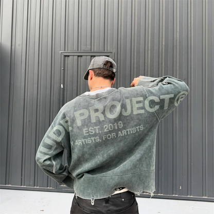 Nude Project Perfect Cropped Knit Sweater Dark Green