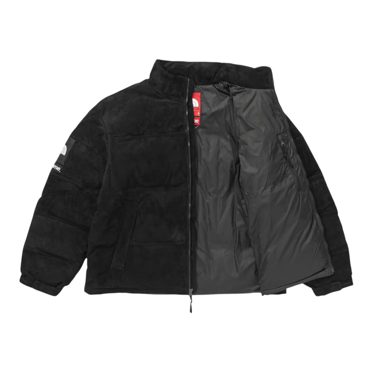 Supreme The North Face Suede Nuptse Jacket Black — 2