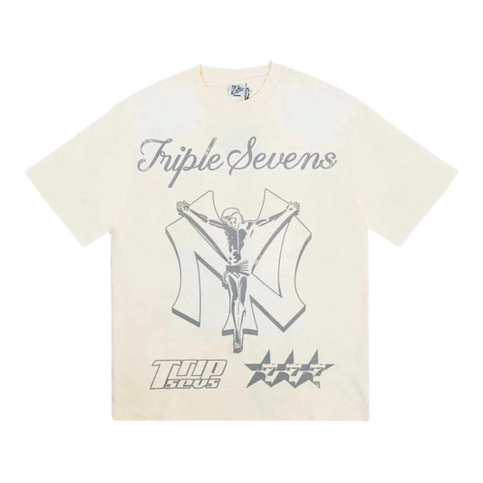 T-Shirt Triple Sevenes NY Jesus Cream