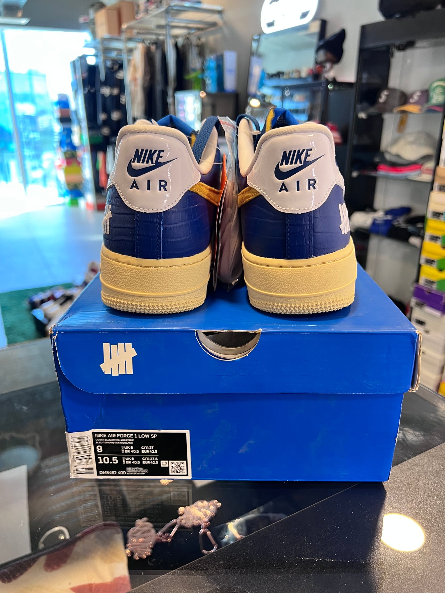 Nike Air Force 1 Low SP Undefeated 5 On It Blue Yellow Croc