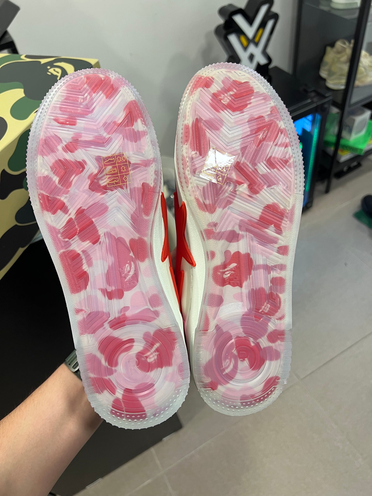 A Bathing Ape Bape Sta OS White Pink Red