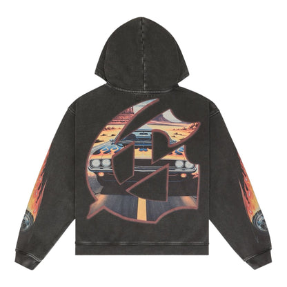 Hoodie Godspeed On The Run Black Wash