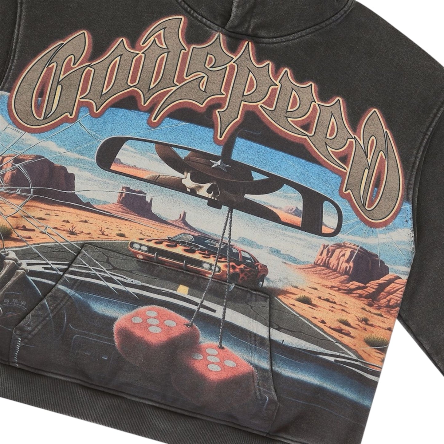 Hoodie Godspeed On The Run Black Wash