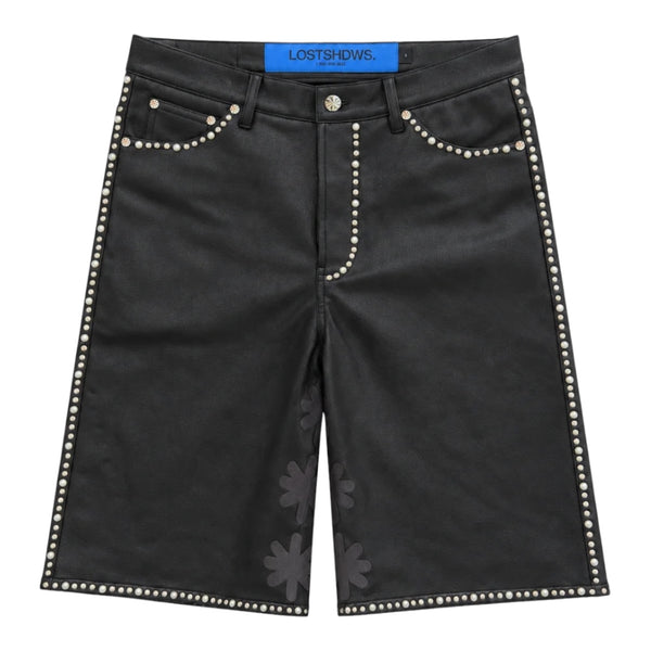 Short Leather LostShdws Embellished Sun Log Black/Black