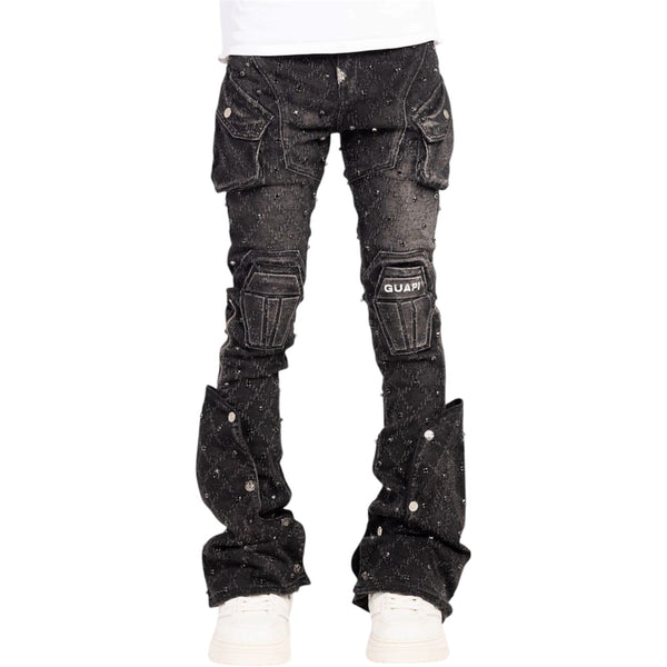 Denim Guapi Obsidian Black Coffin Arc Embellished