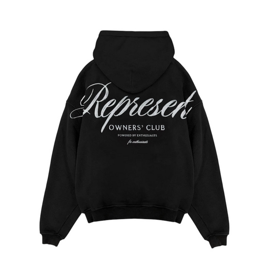 Represent Owners Club Script Hoodie Black
